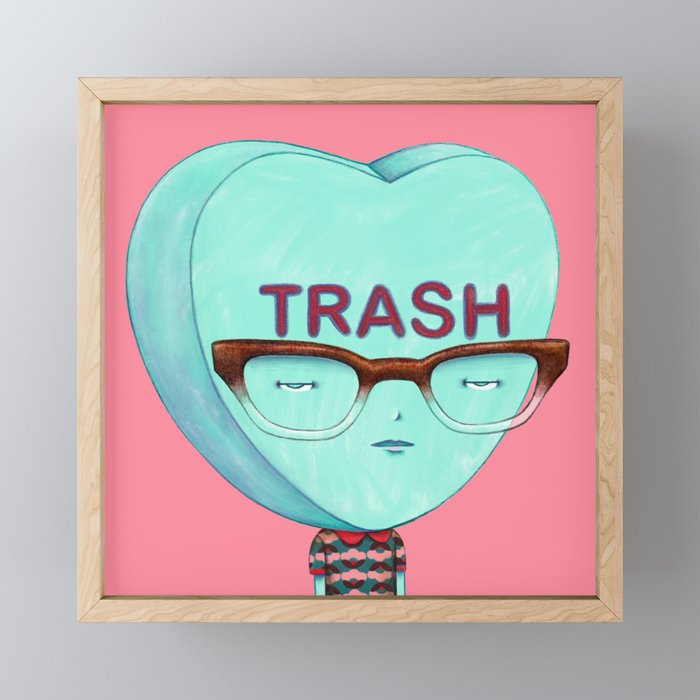 Love is Trash Framed Mini Art Print