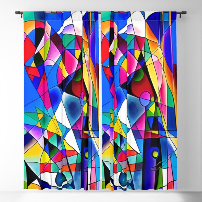 Stained Glass Abstraction Blackout Curtain
