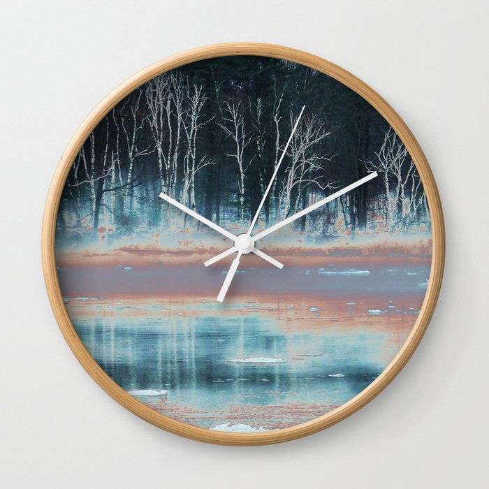 Still Winter River Wall Clock