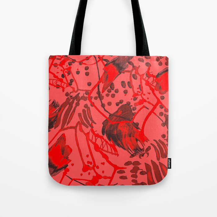 Electrical Spots in Red! Tote Bag