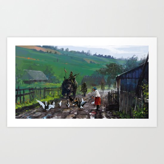 1920 - road blockade Art Print