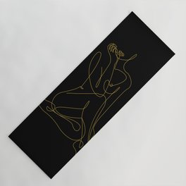 Female Body Minimal Line Art Yoga Mat