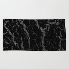 Cracked Space Lava - Glitter Black Beach Towel