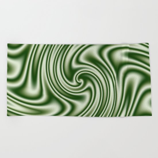 Spearmint Ribbon Candy Fractal Beach Towel