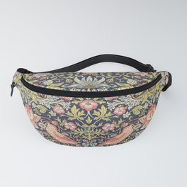 William Morris Strawberry Thief Floral Design by Zouzounio Art Fanny Pack