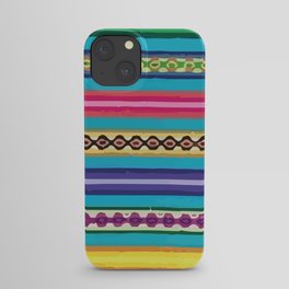 Colorful vibrant mexican fabric rebozo iPhone Case