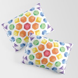 Rainbow Polyhedral Dice Pillow Sham
