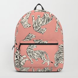 Pink Tiger Pattern 006 Backpack | Cute, Wild, Repeat, Bigcat, Exotic, Beast, Vector, Pattern, Tiger, Illustration 