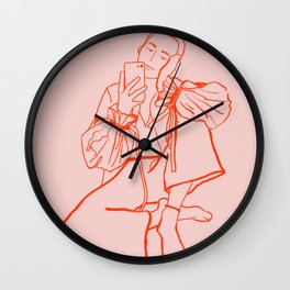 MIRROR SELFIE PINK Wall Clock