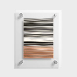 Natural Stripes Modern Minimalist Colour Block Pattern Black Rust Almond Cream Floating Acrylic Print