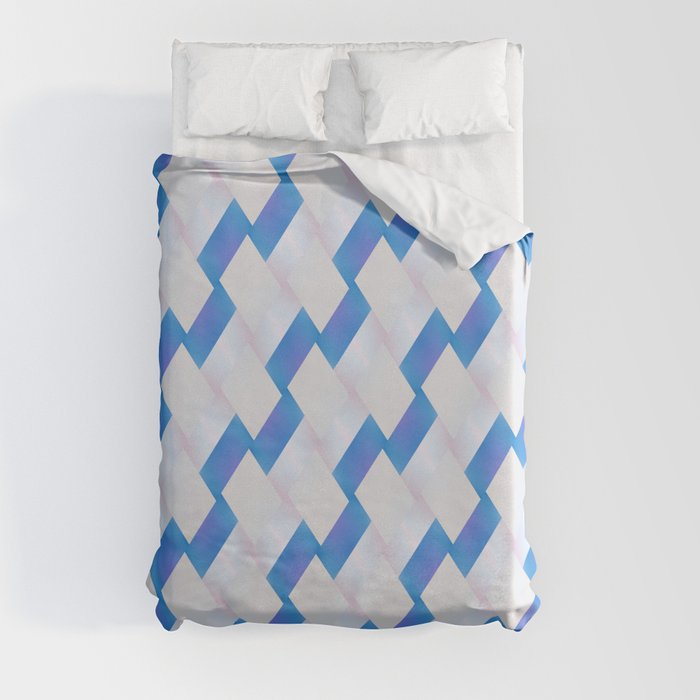 Magic Patterns Blue and White Duvet Cover