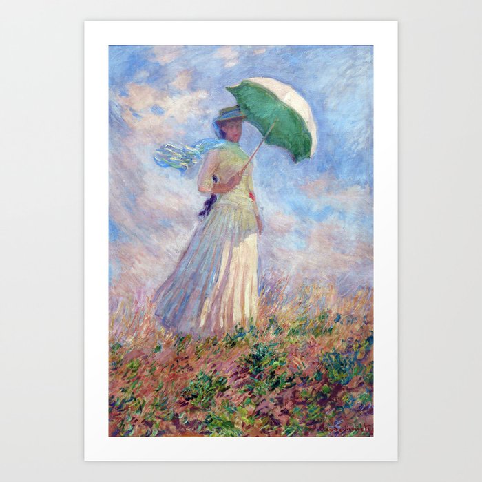 Claude Monet - Woman with a Parasol facing right Art Print