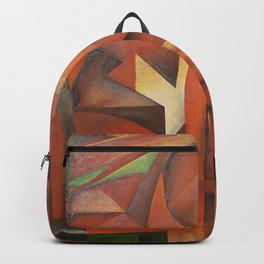 Foxes - Homage to Franz Marc (1913) Backpack | Sienna, Anstract, Sly, Acrylic, Cunning, Afterlife, Wildanimal, Wise, Brown, Expressionism 