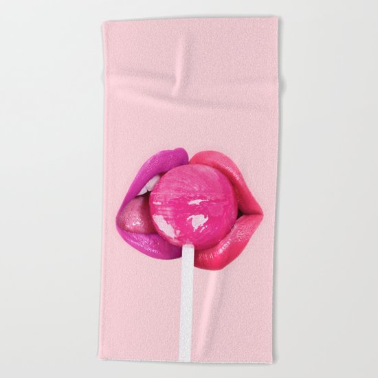 LOLLIPOP KISS Beach Towel