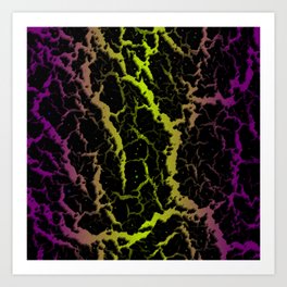 Cracked Space Lava - Purple/Lime Art Print