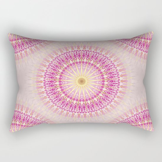Pink Gold Mandala Rectangular Pillow