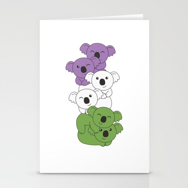 Genderqueer Flag Koala Pride Lgbtq Cute Koalas Stationery Cards