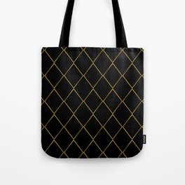 Black and Gold  Diamond Pattern or Print Tote Bag