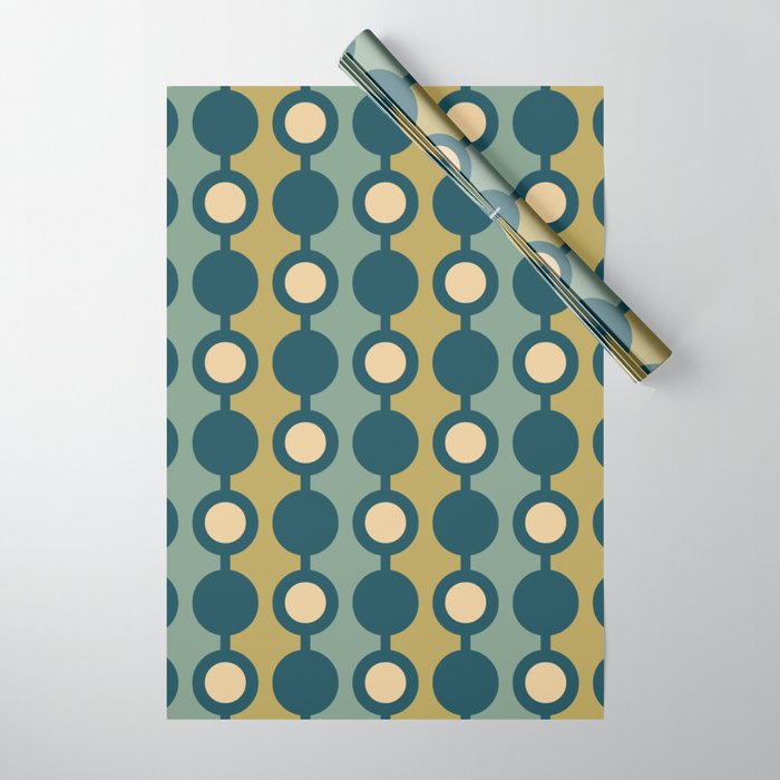 Mid Century Modern Polka Dot Beads 434 Wrapping Paper