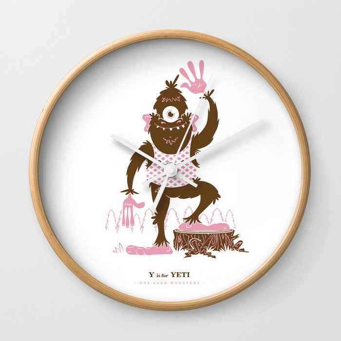 Y is for Yeti Wall Clock