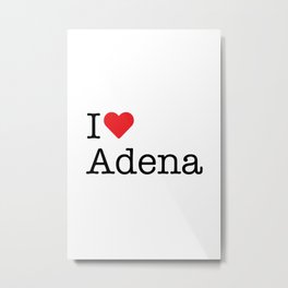 I Heart Adena, OH Metal Print | Heart, Graphicdesign, Oh, Typewriter, Adena, Iheartadena, Ohio, Love, White, Red 