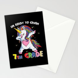 Ready To Crush 7th Grade Dabbing Unicorn Stationery Card