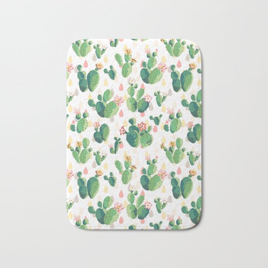 Cactus pattern Bath Mat