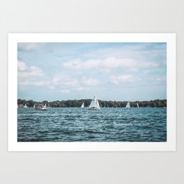 sunday sailboat race Art Print