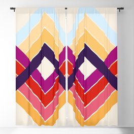 Colorful Art Summer Retro Style Stripes Erecura Blackout Curtain