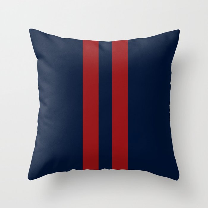 Navy Red Red Throw Pillow