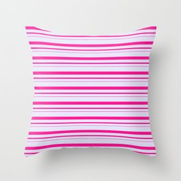 [ Thumbnail: Lavender and Deep Pink Colored Lined Pattern Throw Pillow ]