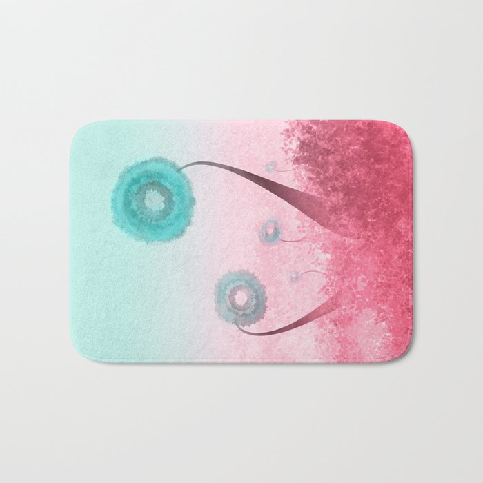 Reaching Up (turquoise and red edition) Bath Mat