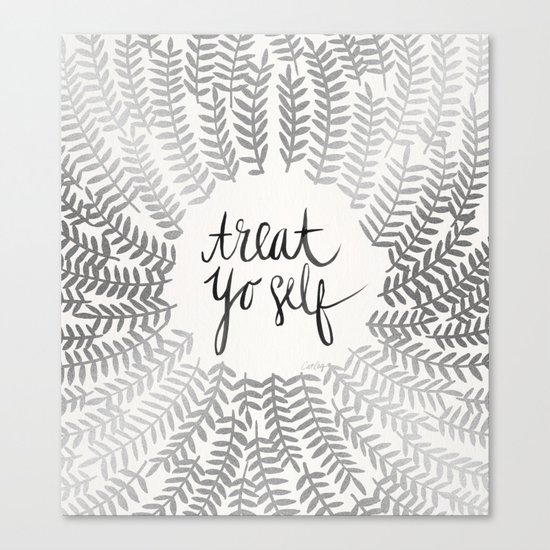 Treat Yo Self – Silver Canvas Print