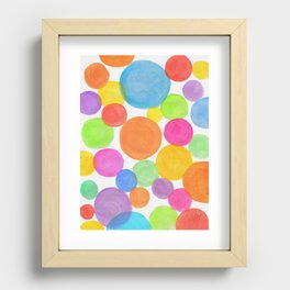 Rainbow coloured watercolour confetti Recessed Framed Print