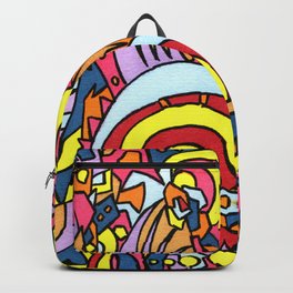 Glimpse of my soul 2 Backpack | Ink, Music, Meditation, Pinball, Ink Pen, Zen, Paper, Bright, Pattern, Drawing 
