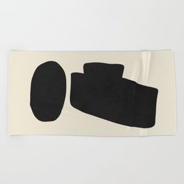 Black abstract #71 Keep Distance Beach Towel | Abstract, Black and White, Blackwhiteminimal, Whiteminimalism, White, Black, Blackminimal, Minimalism, Modern, Graphicdesign 
