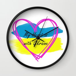 My Heart is with Ukraine Wall Clock