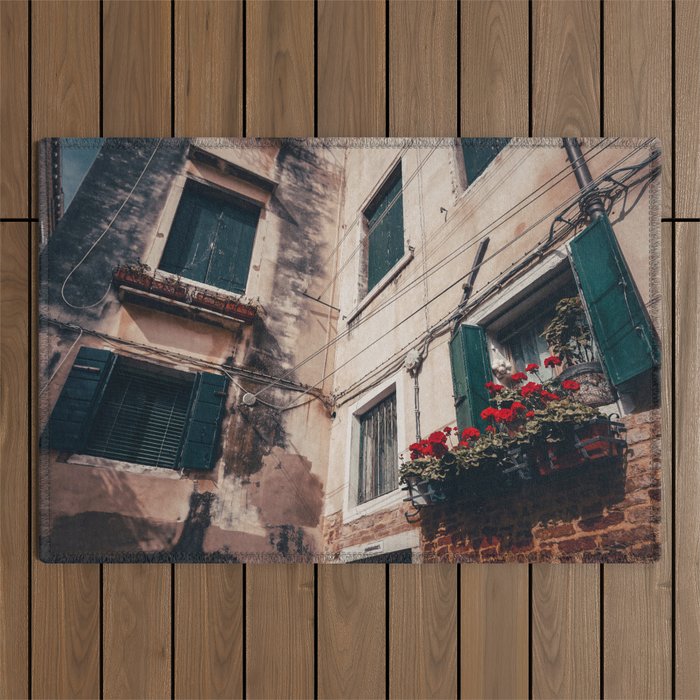 Venice Italy beautiful building architecture along grand canal Outdoor Rug