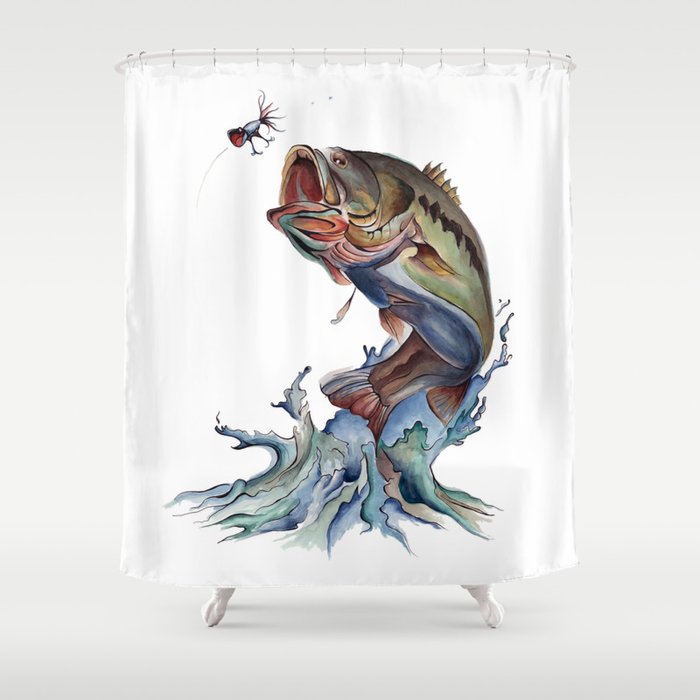 Bass Fish Shower Curtain By Kristenwilliams622 Society6