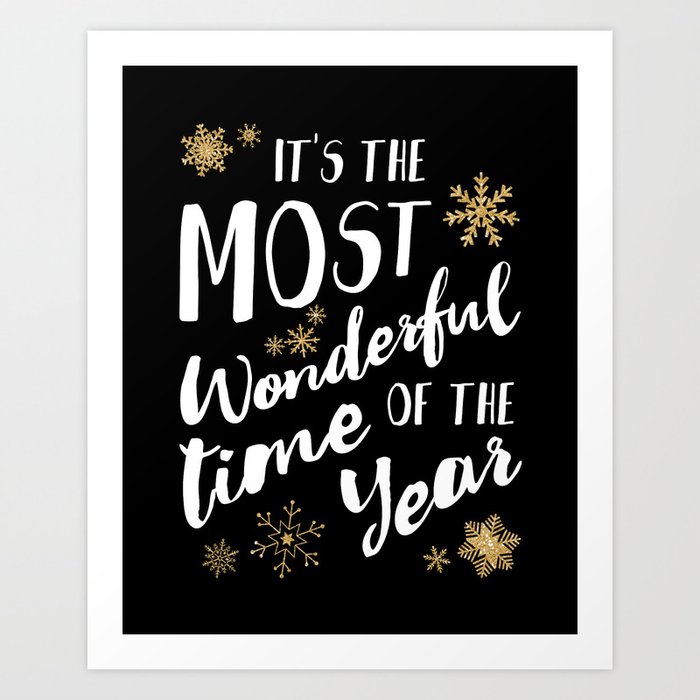 It's the Most Wonderful Time of the Year - Black Art Print