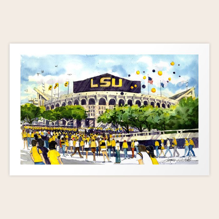LSU Game Day Art Print by James Richards Society6