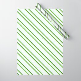 [ Thumbnail: Mint Cream, Forest Green, and Green Colored Striped/Lined Pattern Wrapping Paper ]