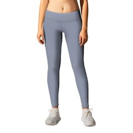 Dusty Heather shade of dried lavender  flower blue-gray solid color modern abstract pattern  Leggings