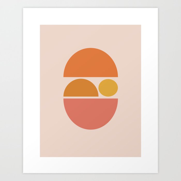 Sleeping Zen Baby - Calm Abstract - Peaches Tans & Oranges Art Print
