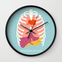 Hugs keep us alive Wall Clock