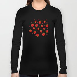 Summer Strawberries and Ladybugs Long Sleeve T-shirt