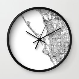 Sarasota White Map Wall Clock