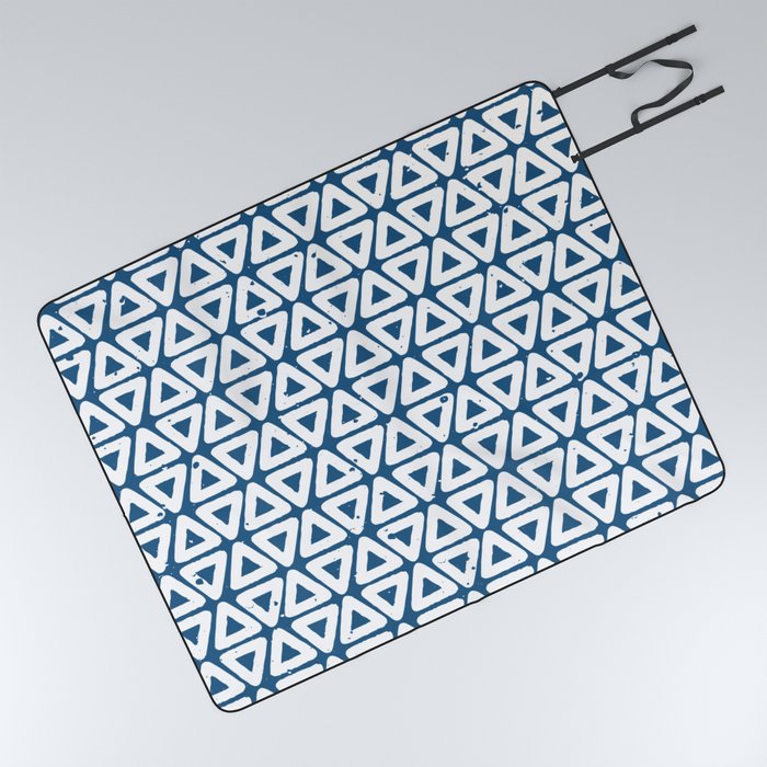 Triangles | Mosaic Blue Picnic Blanket