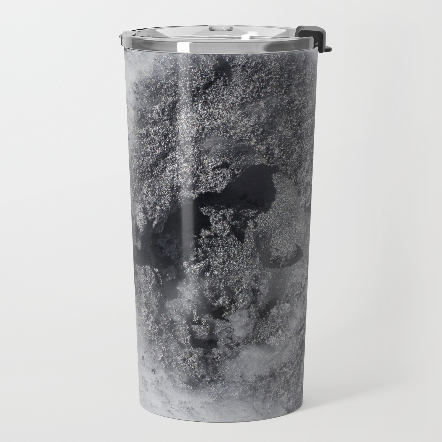 Gold And Silver Spray Paint In The Snow Travel Mug By