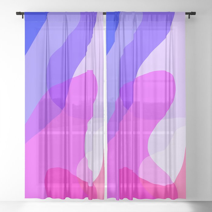 Abstract Colorful Overlapping Shapes Sheer Curtain